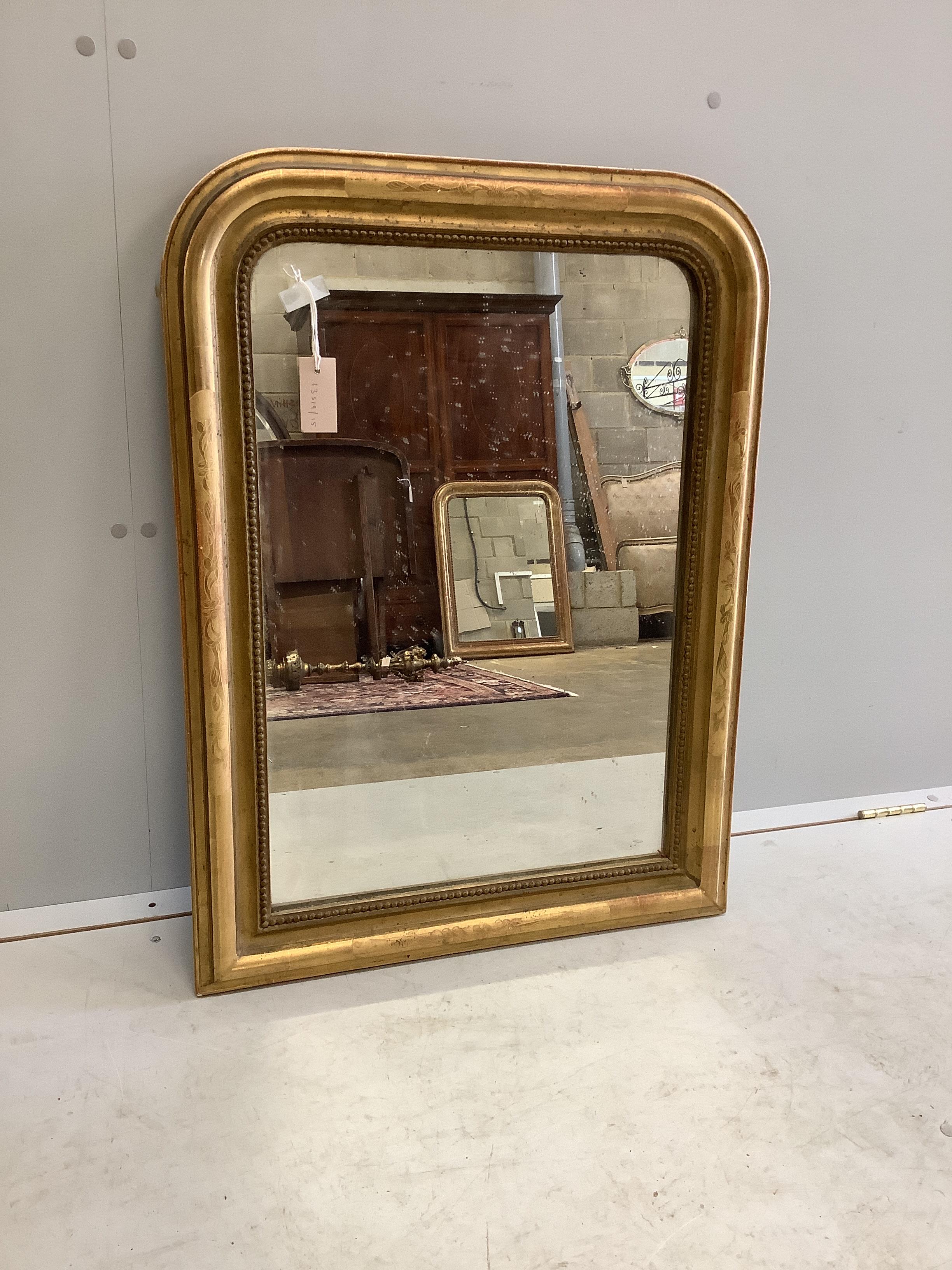 A 19th century French giltwood wall mirror, width 62cm, height 82cm